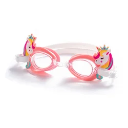 Cartoon Colorful Pony Children's Diving Glasses Children Swimming Goggles Waterproof Anti Fog Adjustable Glasses