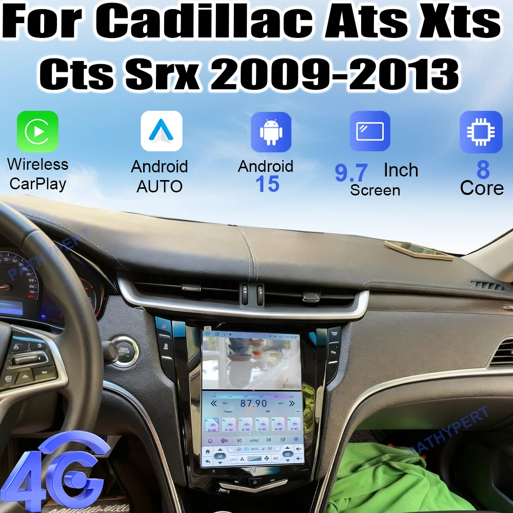 

9.7" Car Radio Android 15 For Cadillac Ats Xts Cts Srx 2007-2013 Intelligent Systems 2Din Vertical Screen Carplay Head Unit GPS