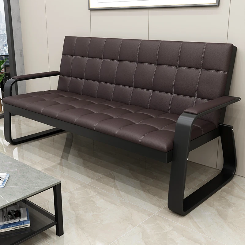 

Three-person wrought iron office sofa simple reception combination chair
