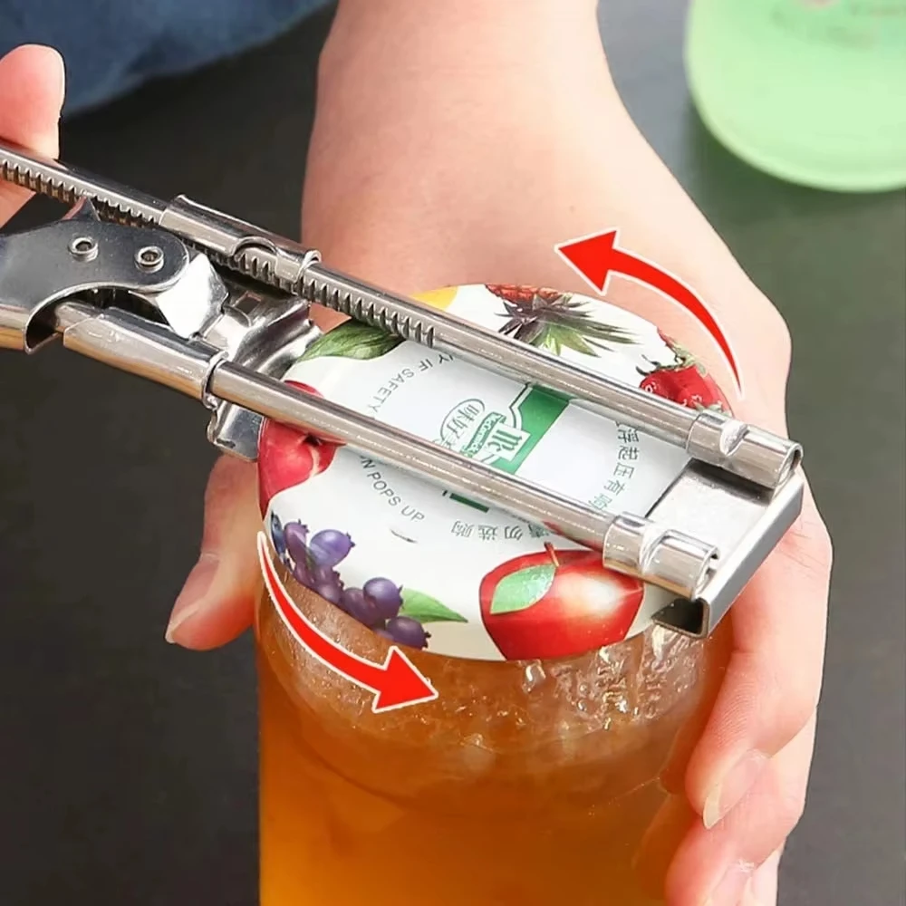 Can Opener Adjustable Stainless Steel Non-Slip Multifunction Manual Jar Bottle Bottle Lid Opener Gadget Home Gadgets Accessories image 6