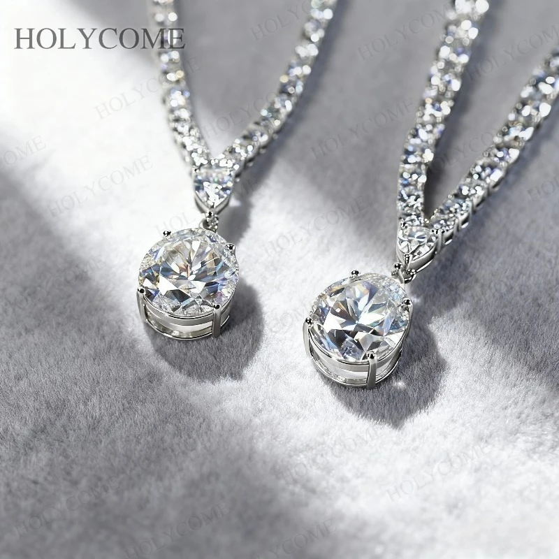 

Ожерелье на заказ, стерлинговое серебро 925 пробы, муассанит, лабораторный драгоценный камень, кулон, ожерелье, круглый изумруд, сияющий, специальные ювелирные изделия для женщин