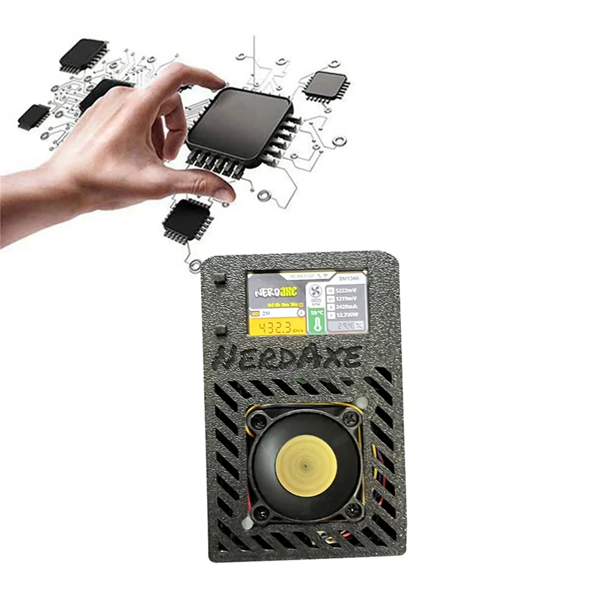 NerdAxe Miner Nerdminer 500Gh/S S19XP BM1366 ASIC Bitaxe UE Plug_N34R