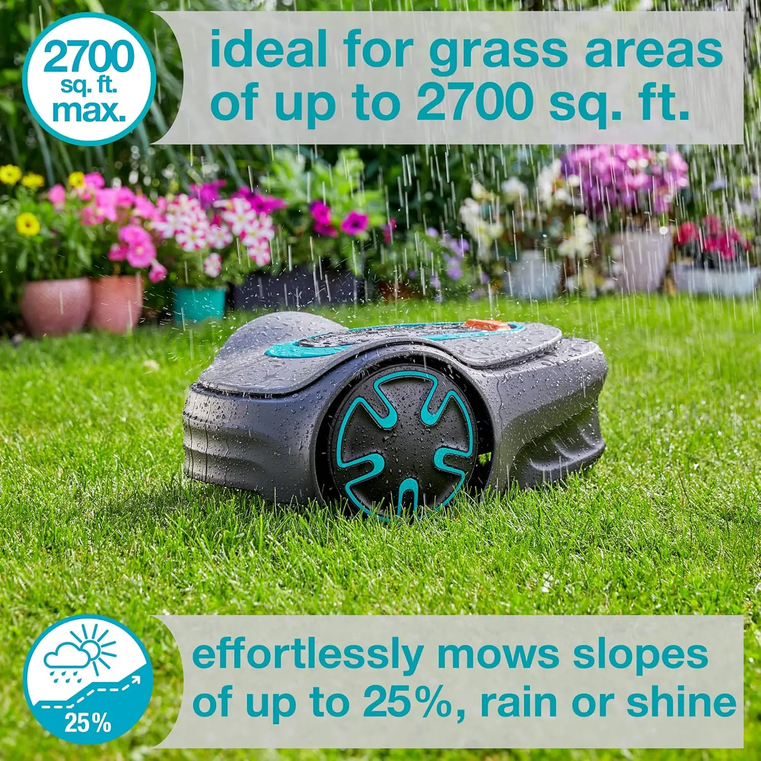 15201-41 SILENO Minimo - Automatic Robotic Lawn Mower, with Bluetooth app and Boundary Wire, one of The quietest in its Class