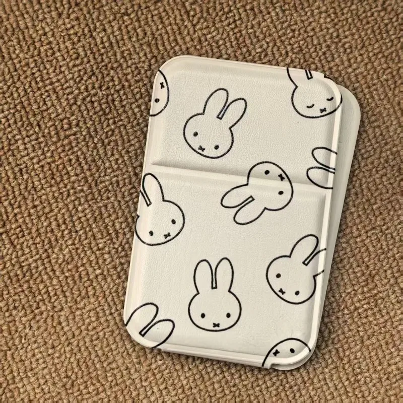 Miffy Cosmetic Mirror Compact Mini Gift Vanity Folding Creative Portable Hand Held Small Pocket Travel Makeup Mirror Accessories