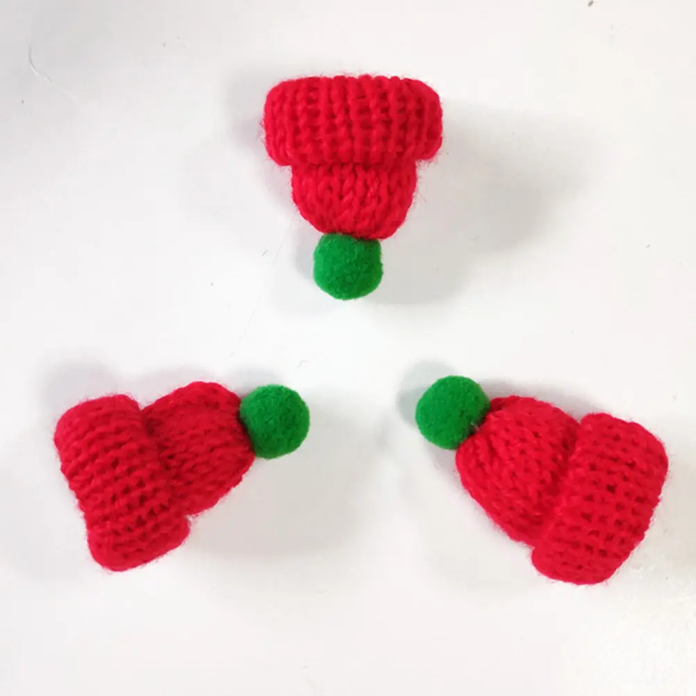 20 Piezas de Mini Gorros y Bufandas Navideñas de Lana Tejidos a Mano, Suministros de Navidad para Ropa, Gorros, Bolsos, Decoración del Hogar, Accesorios Cálidos para las Fiestas