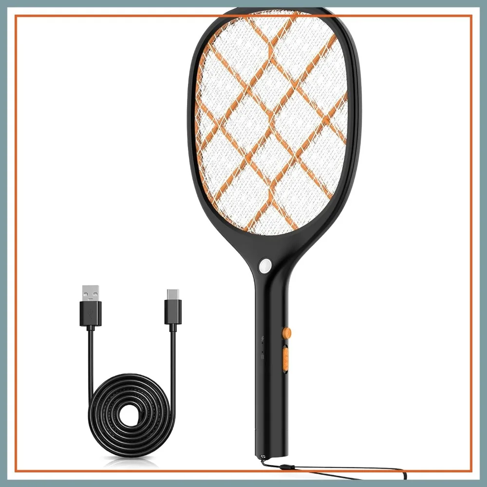 

Rechargeable Electric Fly Swatter Bug Zapper Racket 4000V Mosquito Killer with LED Light for Indoor Outdoor Use