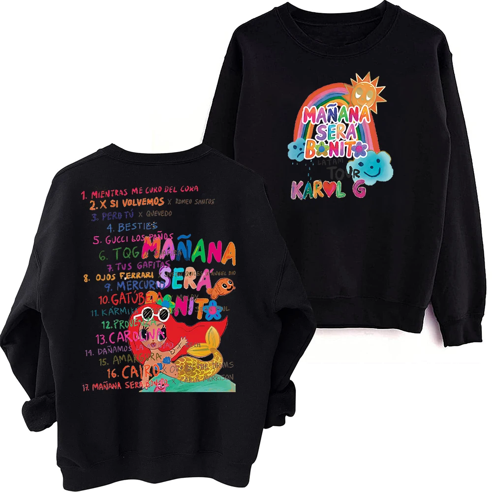 

Karol G Manana Sera Bonito 2024 Tour Sweatshirt Oversized Harajuku Round Neck Long Sleeve Sweatshirts Music Tour Fans