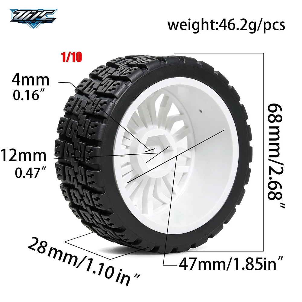 High Grip Wear-resistant Rubber On-Road Tire Hot Melt Tyre For 1/10 HSP 94123 HPI Himoto FW06 TT01 RC Racing Car Upgrade Parts