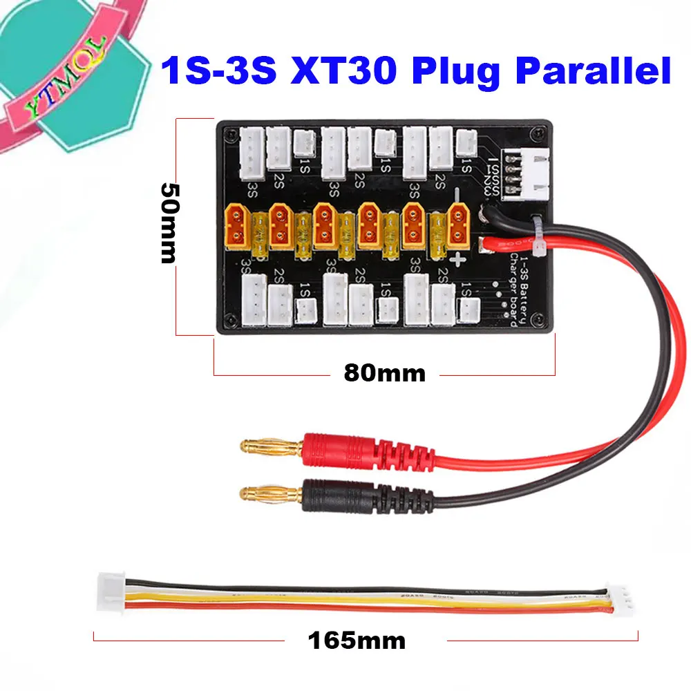 

1Pcs 1S-3S XT30 Plug Lipo Parallel Charging Board Parallel 6 Batteries Charger Plate for IMAX B6 B6AC B8 6 in1 RC FPV Quadcopter