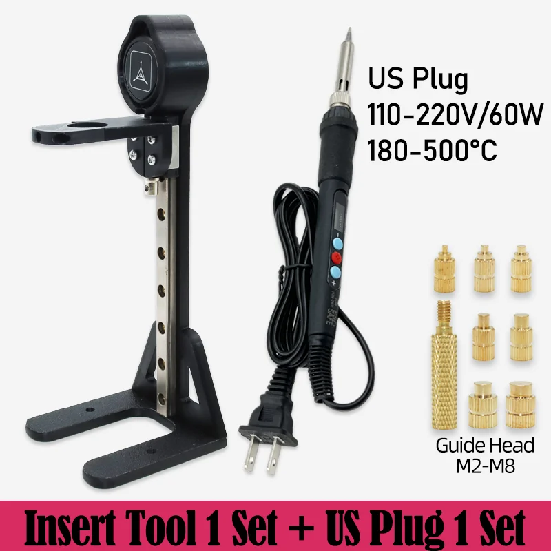 Wärme Set Einsatz Presse Werkzeug Einstellbare Temperatur LCD Lötkolben Spitze Gewinde Einsätze Mutter Eingebettet Kit für 3d Drucker Kunststoff – Detail 10