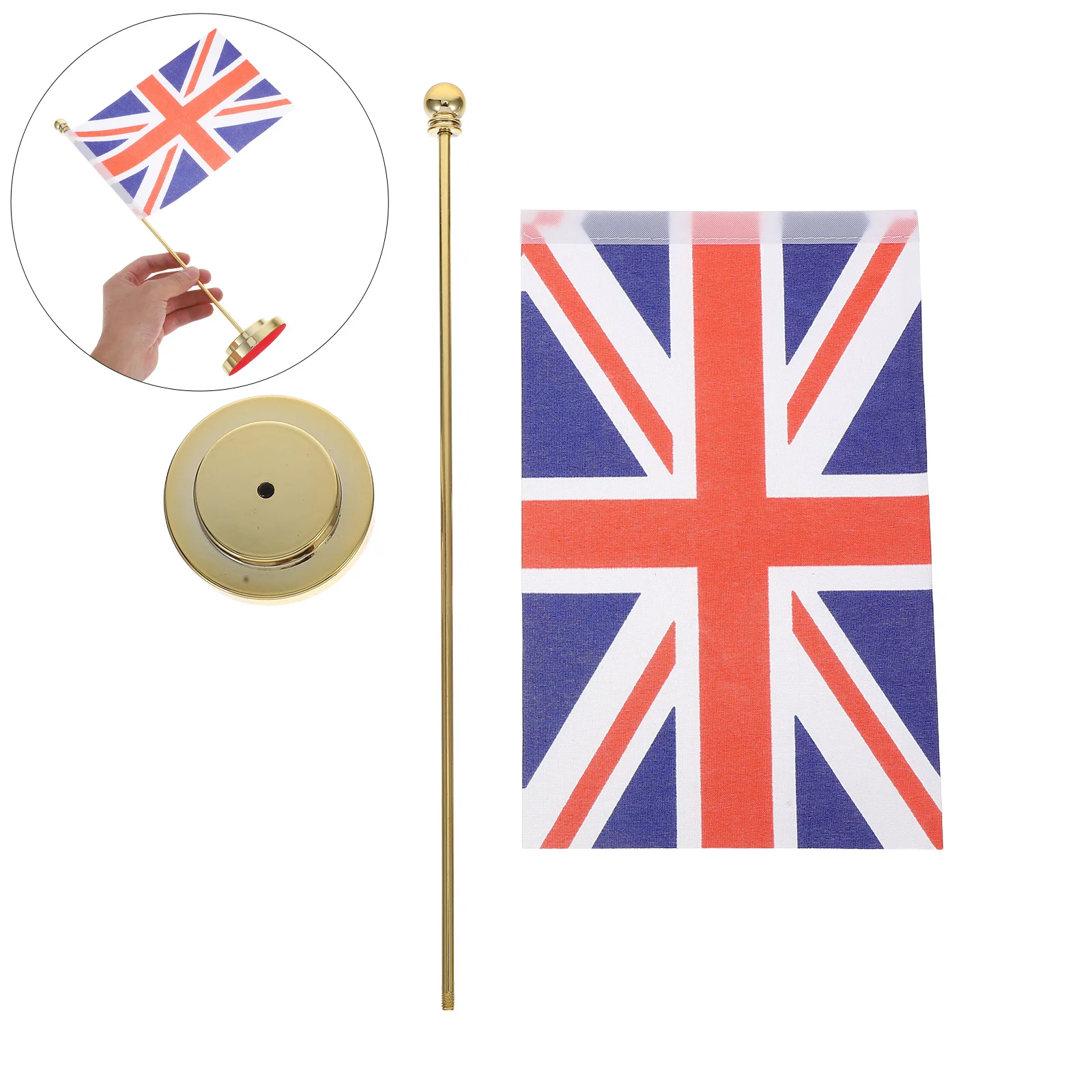 

Small Uk With Stand Uk Flag With Stand Base British Table Banner For Office Home Study Decor Mini Desktop Display Flag