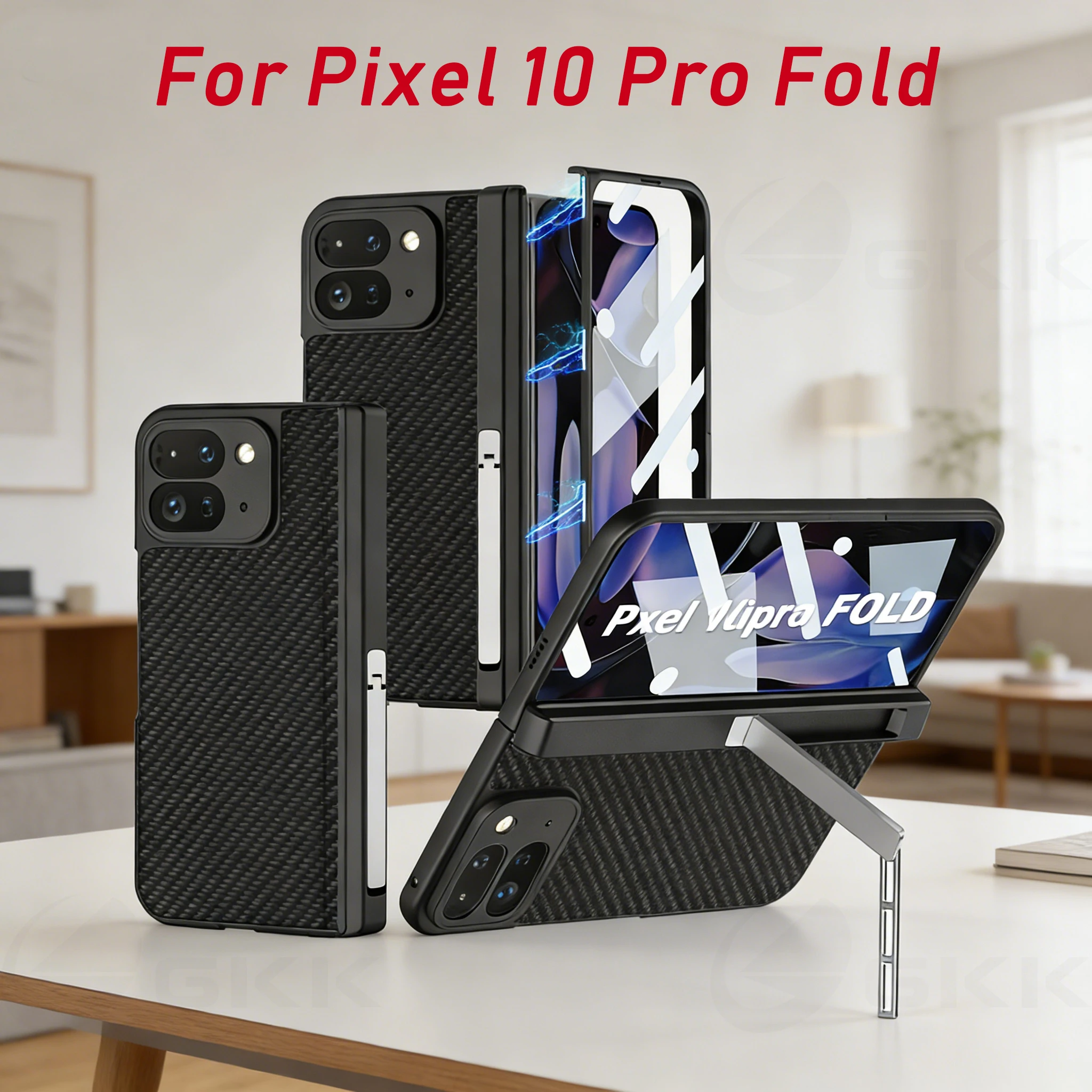 

Простый кожаный чехол с магнитной петлей для Google Pixel 10 9 Pro, складной внешний экран, стеклянная подставка, бронированный чехол для Pixel 10 Pro, складной чехол