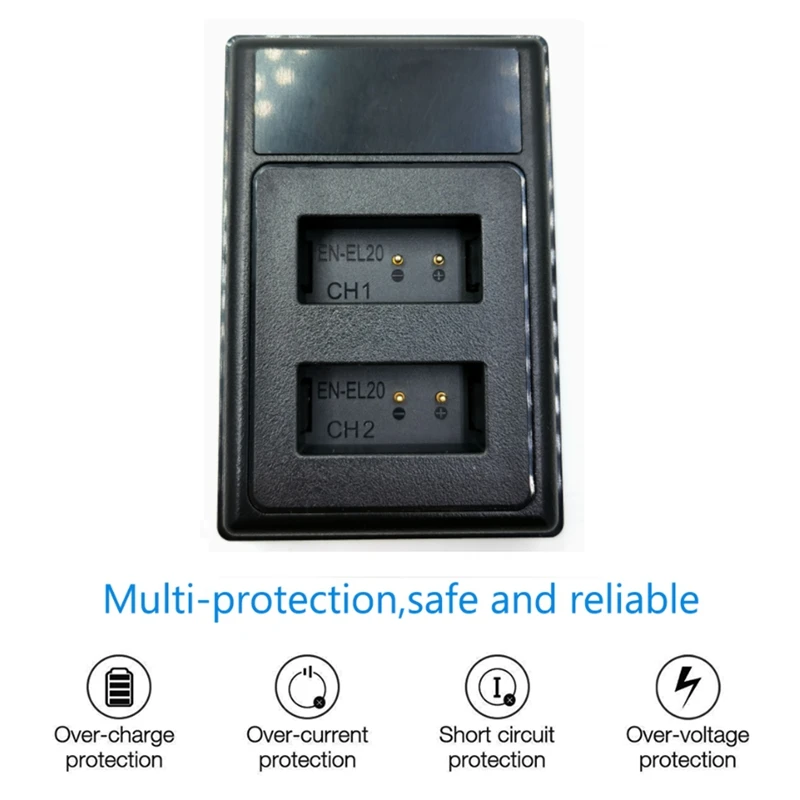 EN-EL20 Oplader Lcd Usb Dual Accu Lader Voor Nikon Coolpix P1000 Nikon1 J1 J2 J3 /1 S1 1 V3 Nikon1 Aw1 Camera