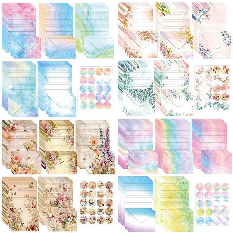 30 قطعة من ورق الألوان المائية الحية مع مجموعة 15 ظرفًا للقرطاسية الشخصية #1