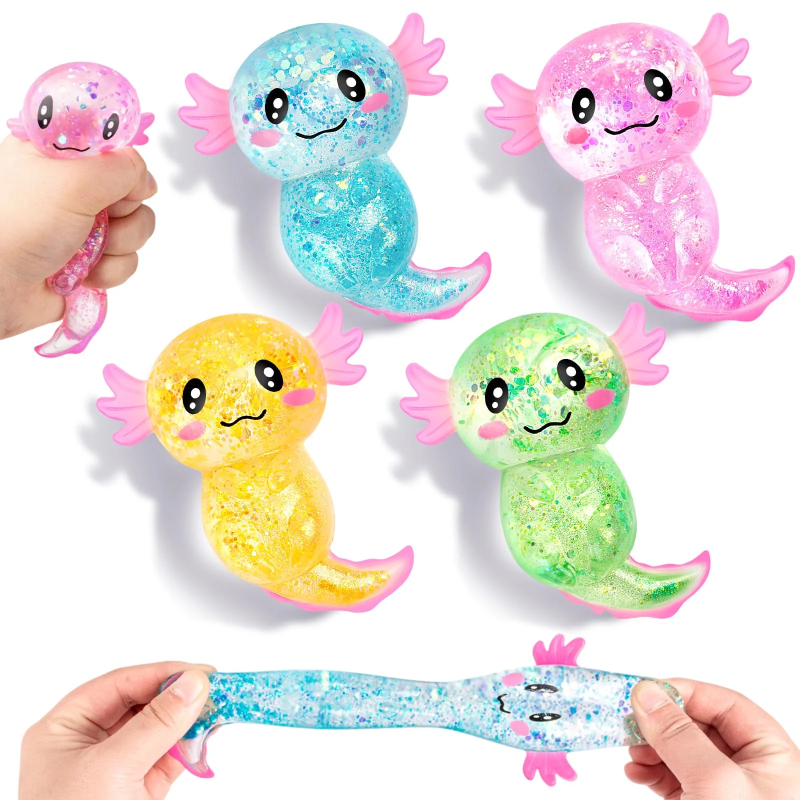 Aesthetic Axolotl Toy: Cute Kawaii Animal Squishy, Creative Office Desk Pet, Sensory Fidget for Focus, Stress Relief Gift