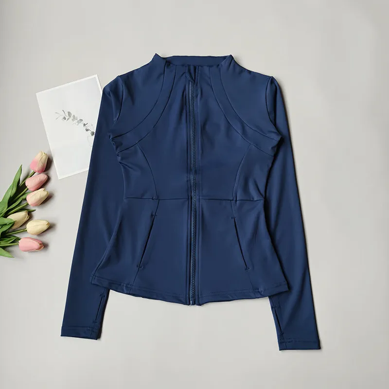 Damen Slim-Fit Langarm Yoga-Shirt Schnelltrocknendes Pilates-Oberteil für Laufen Training Fitness-Bekleidung Sportjacke – Detail 9