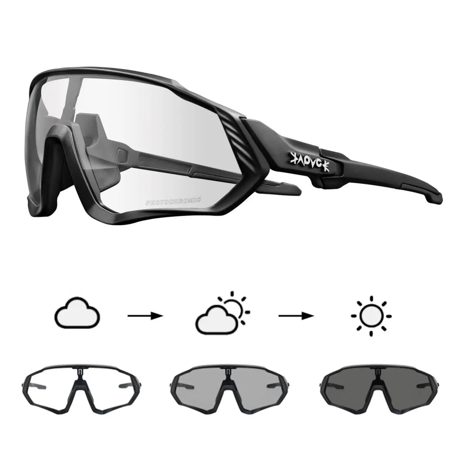 Photochromic Cycling Glasses UV400 Bicycle Glasses Sports Men's Sunglasses MTB Road Cycling Eyewear Hiking Protection Goggles