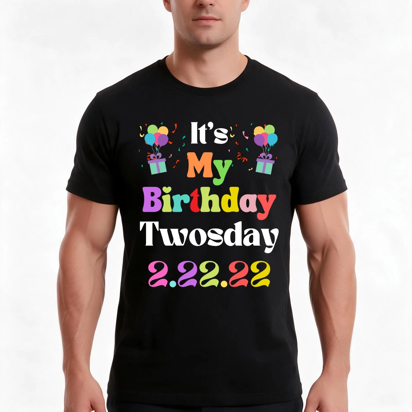 It's My Birthday Twosday 2 22 22 T-Shirt Summer Casual Cotton Tee Oversized Streetwear Tops Vintage Graphic Print