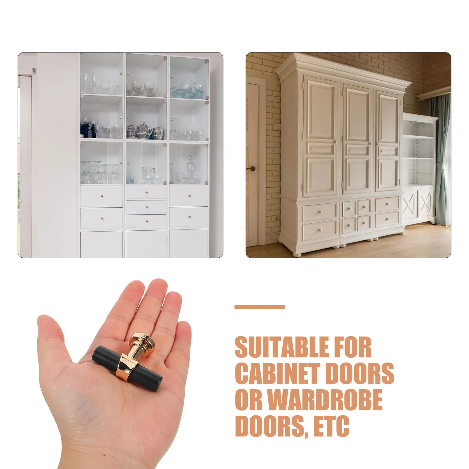 10 قطعة سبائك سوداء أنيقة مقبض كابينة مخرش المقابض الصغيرة ثقب واحد المطبخ مضمد درج يسحب خزانة الأجهزة #4