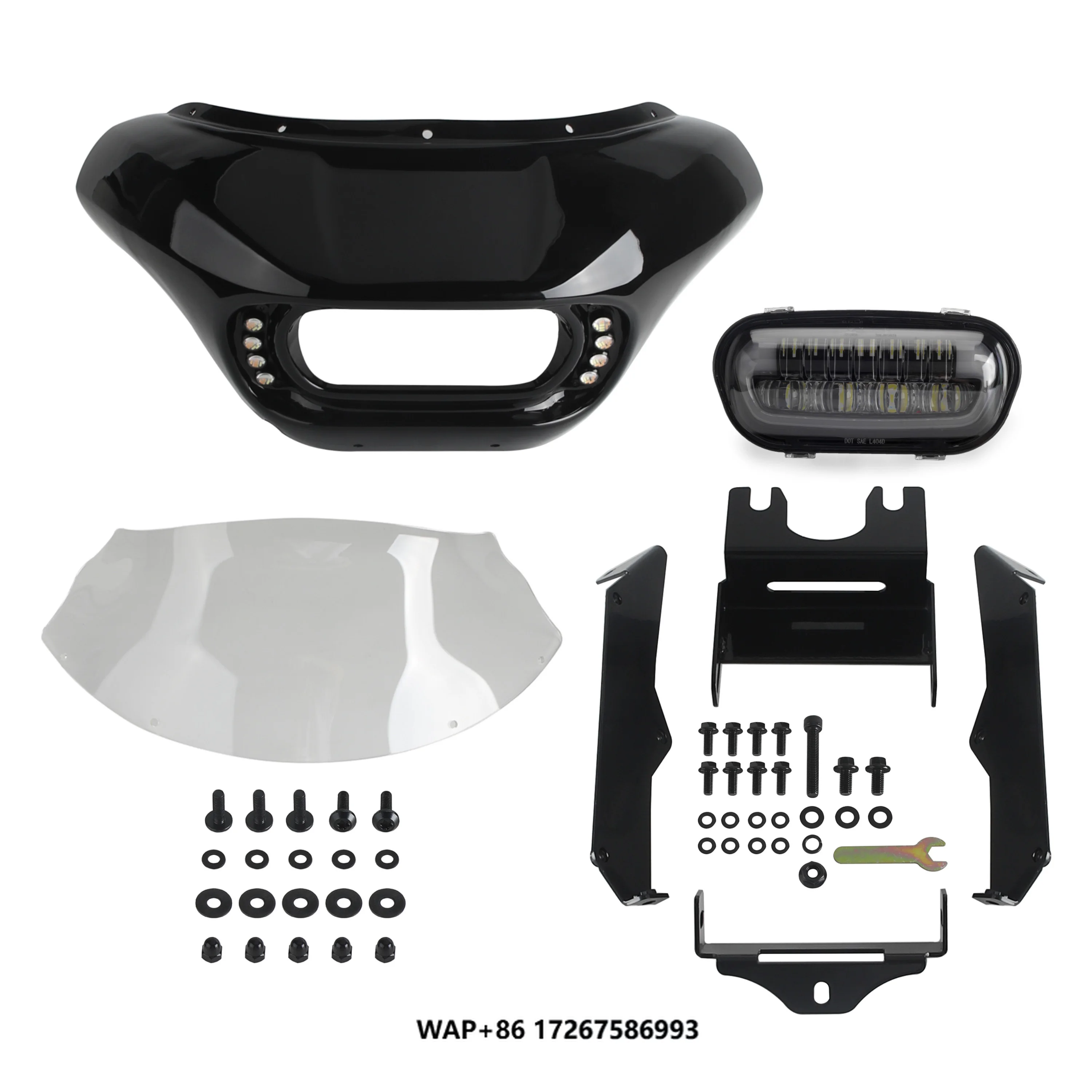 

Plug&Play Motorcycle Headlight Fairing with LED Headlight&DRL Turn Signals for Harley Softail M8 FXBB FXBBS FXLR FXST 2018-2025