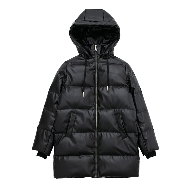 Herfst Winter Parka 'S 2023 Vrouwen Nieuwe Stevige Lange Mouw Rits Met Capuchon Zak Mode Elegante Casual Losse Dames Parka 'S