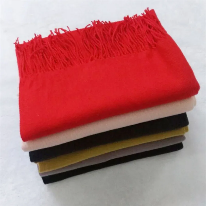Autumn And Winter Solid Color Imitation Cashmere Scarf Monochrome Thickened Long Men And Women Tassel Shawl Warm Scarf
