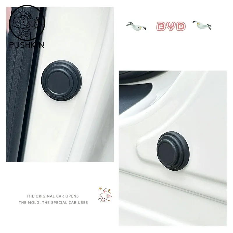 Car Door Protective Rubber Pad Tailgate Shock Absorber Sticker Accessories For  BYD Seagull DOLPHIN MINI 2023 2024 2025