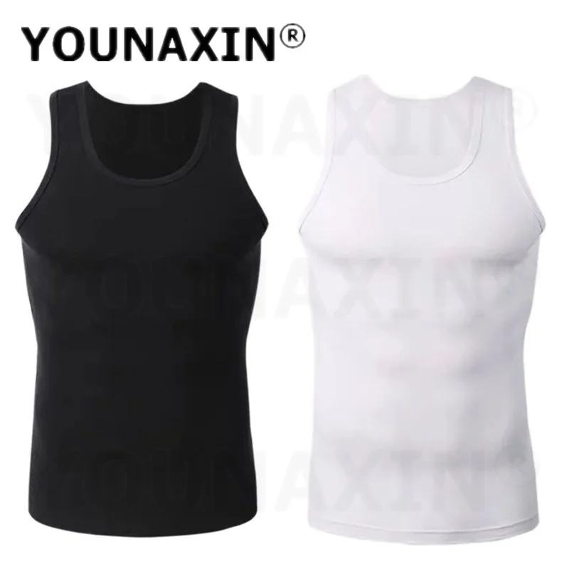 

2 Pieces Men's Cotton Bottom Tops Undershirt Sleeveless Shirts Fitness Singlets Vest Sweatshirt Dropshipping L XL 2XL 3XL
