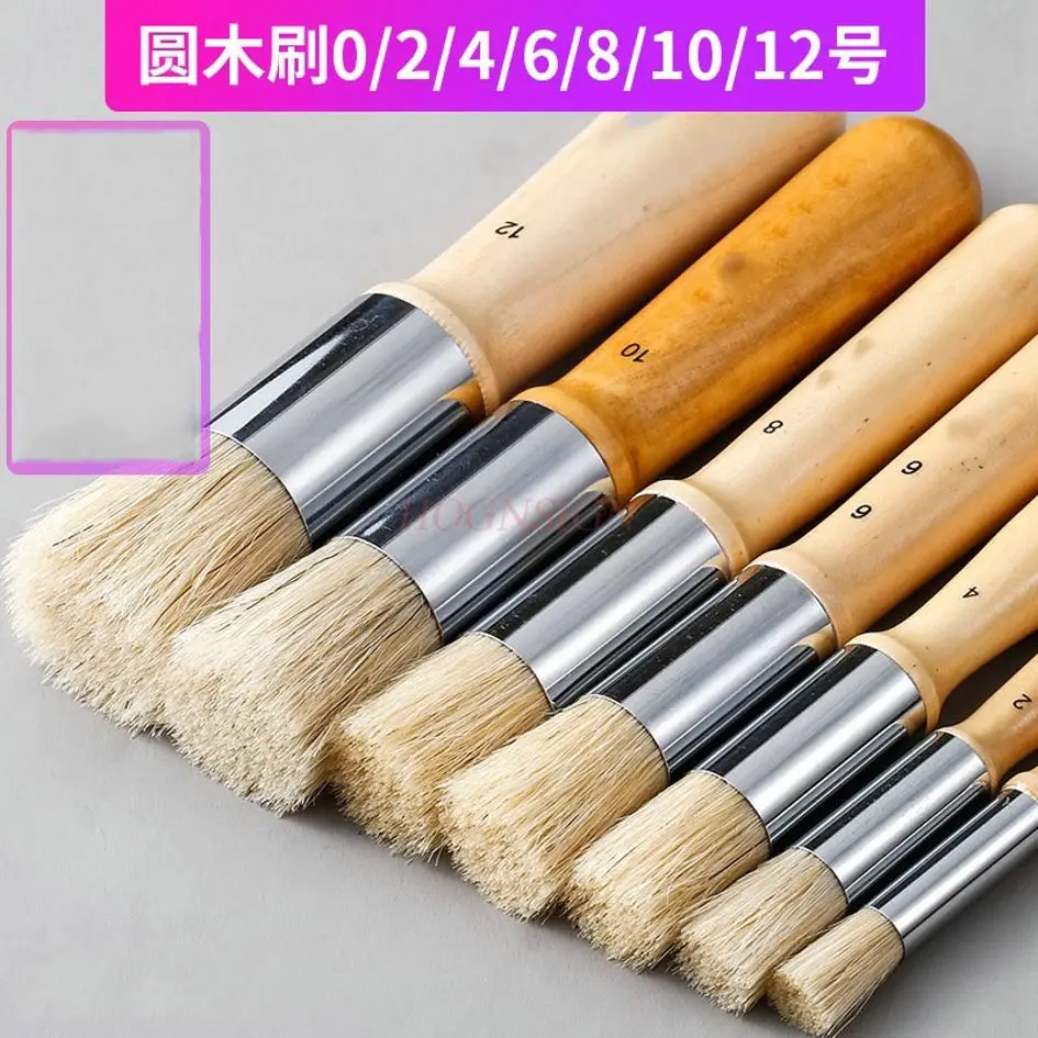 7 قطع من فرشاة الرسم الزيتي بيجي ماني، فرشاة ذات شعيرات صلبة، فرشاة ألوان مائية من الأكريليك مرسومة يدويًا، مجموعة فرش برأس مسطح