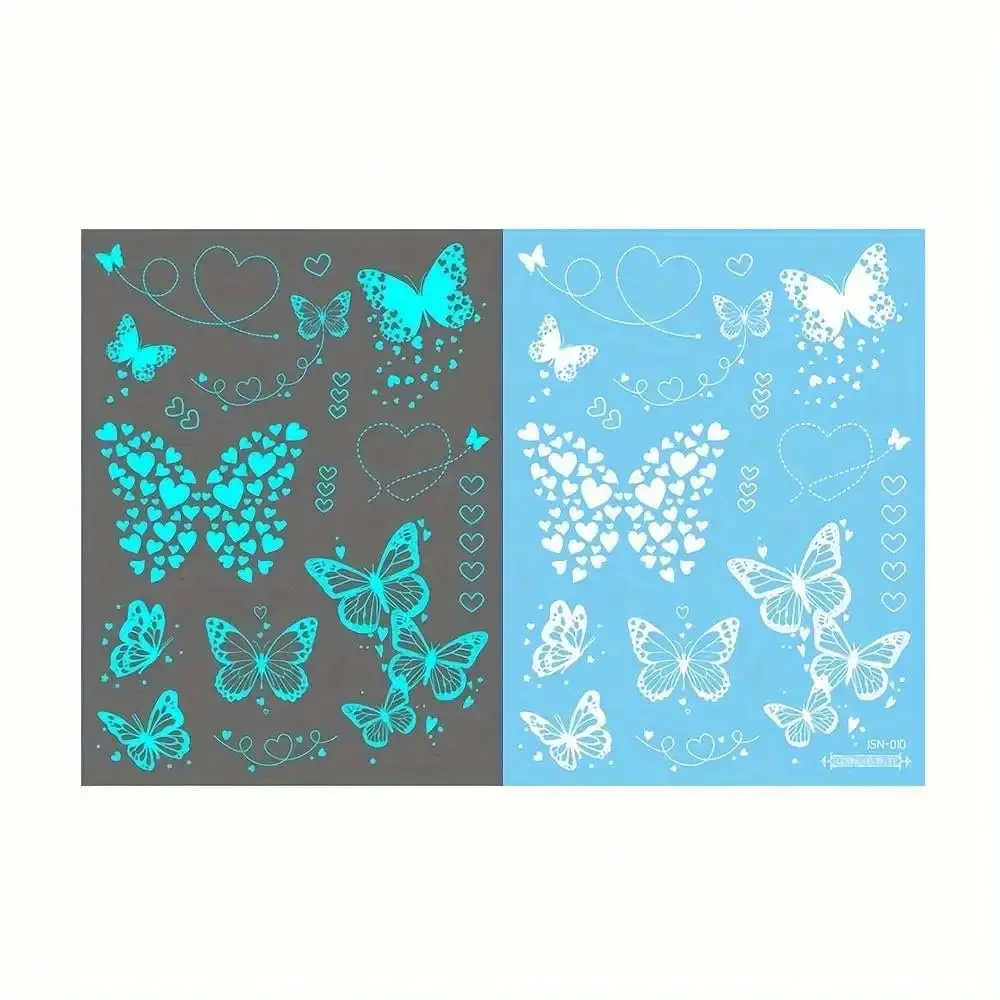 Blue Luminous Glow Waterproof Temporary Tattoo Stickers