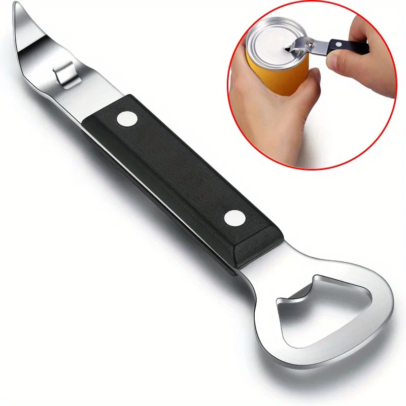 Dosenstanzer-Flaschenöffner, manueller Dosenöffner aus Edelstahl, 1 Packung