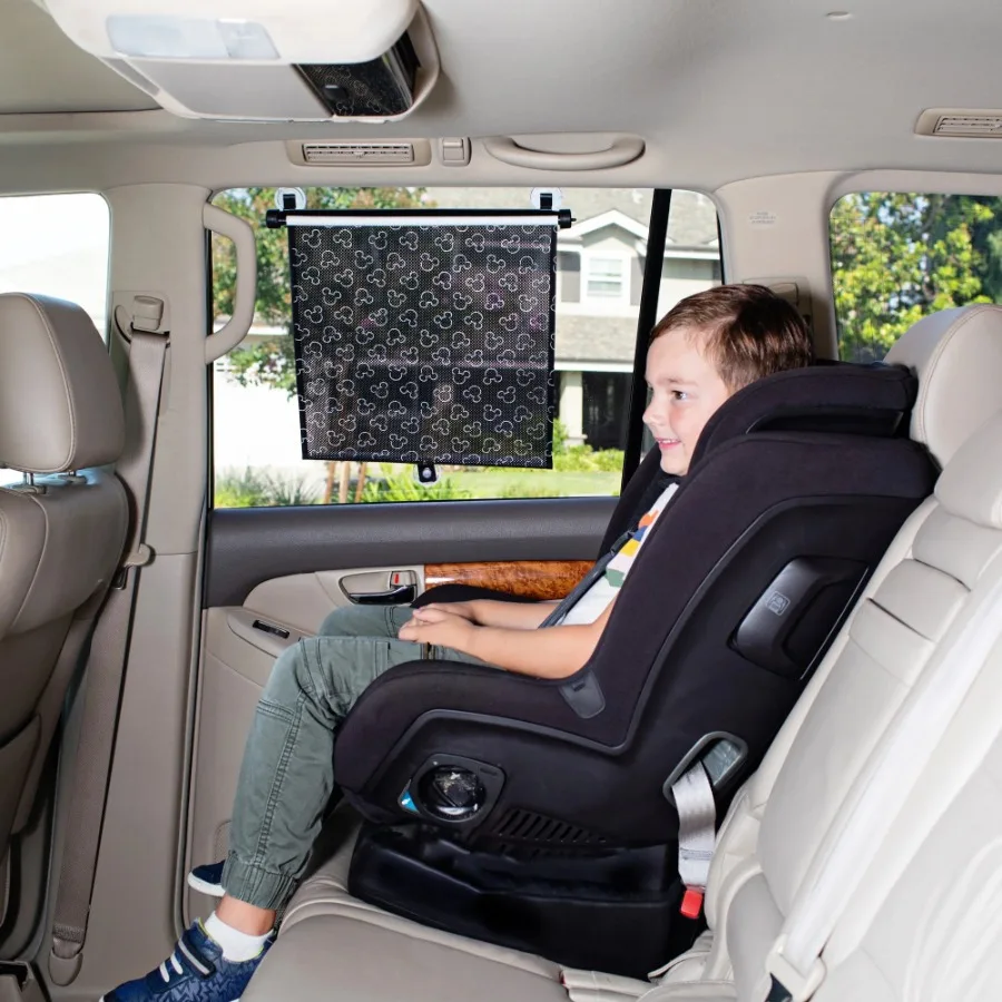 Car Window Shades - 2 Pack, Pull the tab to deploy the shade and press the quick release button to retract