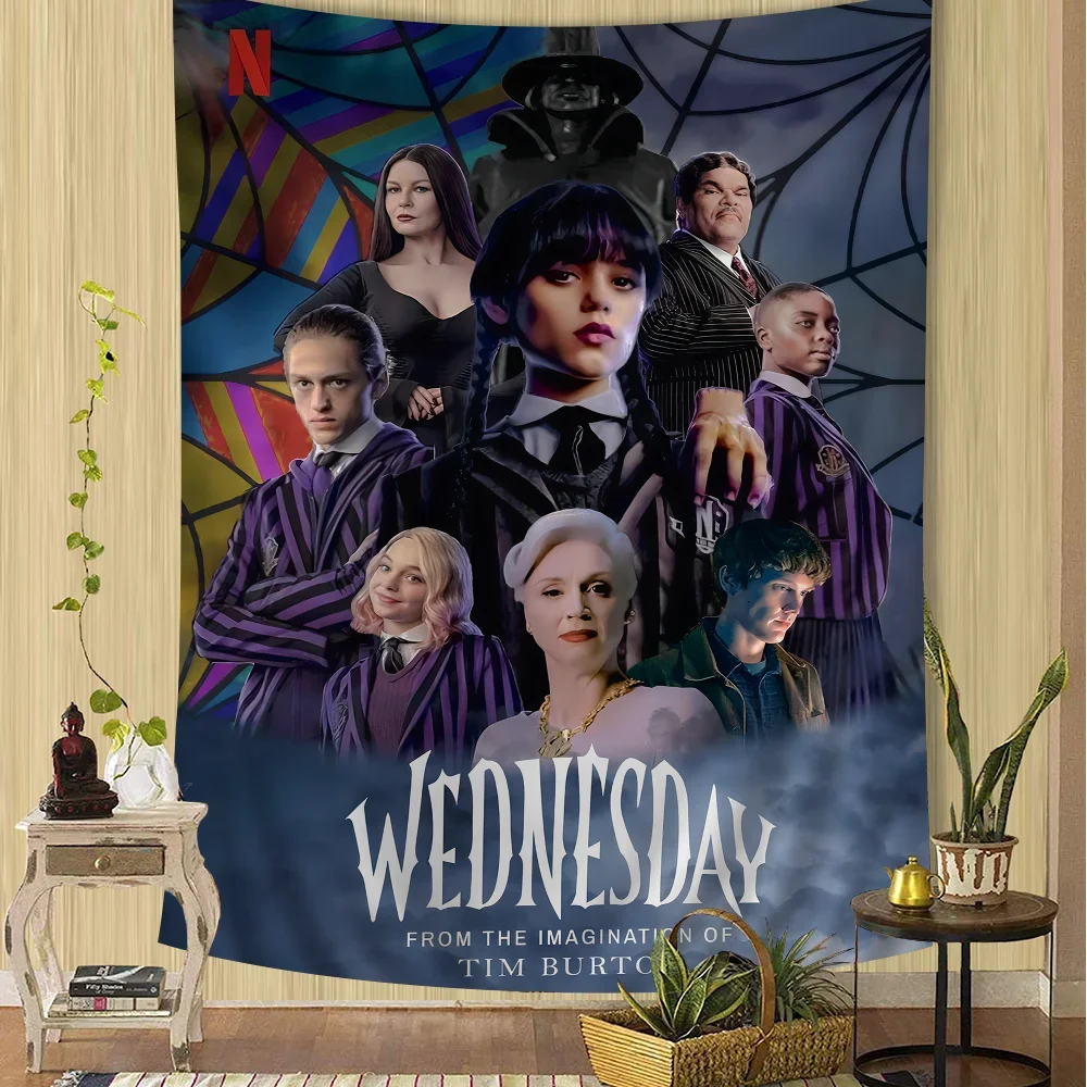 Movie TV Play Wednesday Colorful Tapestry Wall Hanging Cheap Hippie Wall Hanging Bohemian Wall Mandala Wall Hanging Sheets