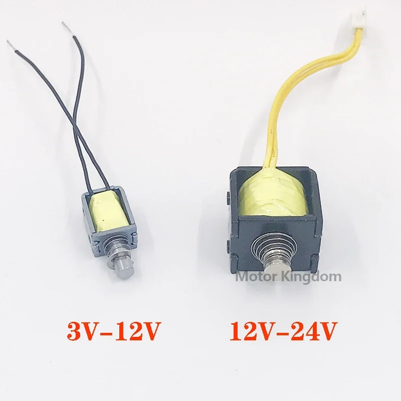 Small mini Solenoid Electromagnet Push Pull Through Type Electric Magnet DC 3V/6V/12V/24V Spring Magnet