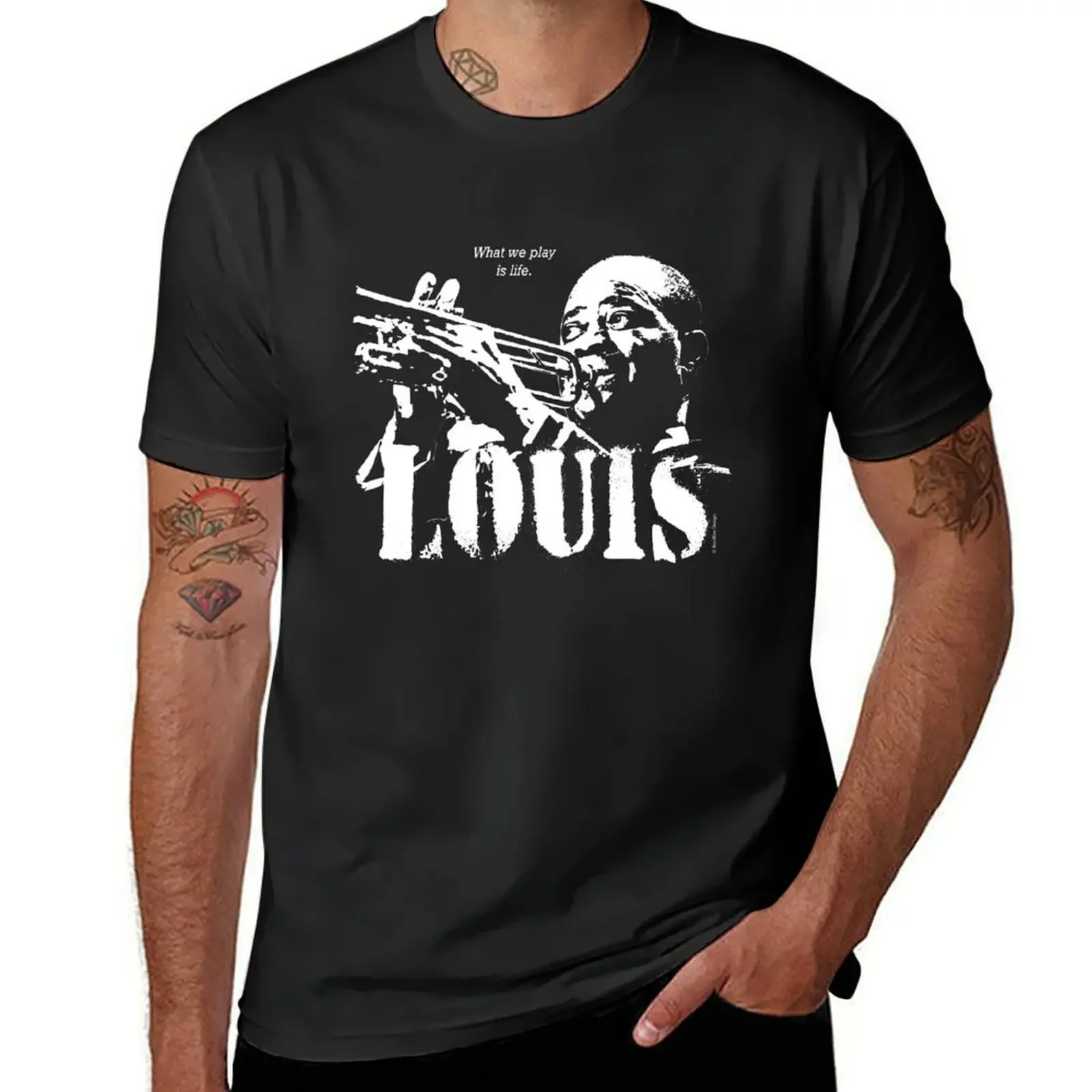 Jazz Wisdom of Louis Armstrong (1-color) T-Shirt anime stuff oversized plain white t shirts men