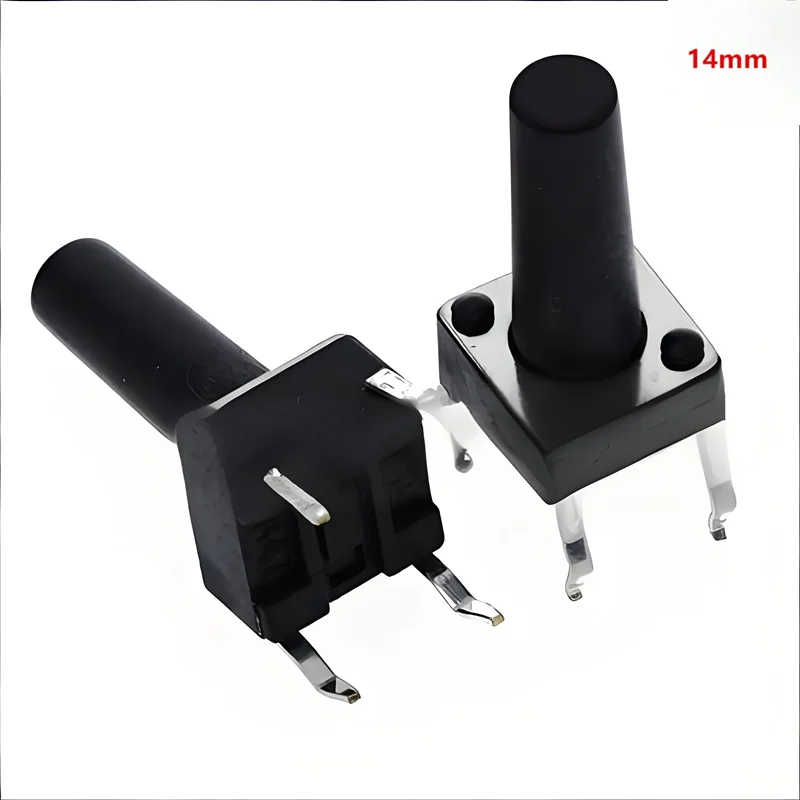 

500pcs 6*6*14mm Black button DIP vertical 4pin Key switch Tactile Push Button Induction cooker switch