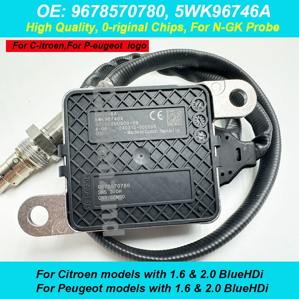 

9678570780 5WK96746A Nitrogen Oxygen NOX Sensor For Citroen C2 C3 Peugeot 308 3008 5008 1.6 2.0 HDi 2012-2021 High Quality