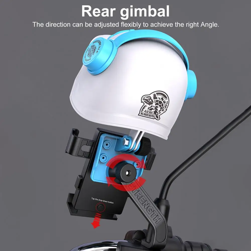

Practical Motorcycle Phone Mount Stable Support Anti-slip Pad Widely Compatible Rearview Mirror Phone Bracket Phone Supply