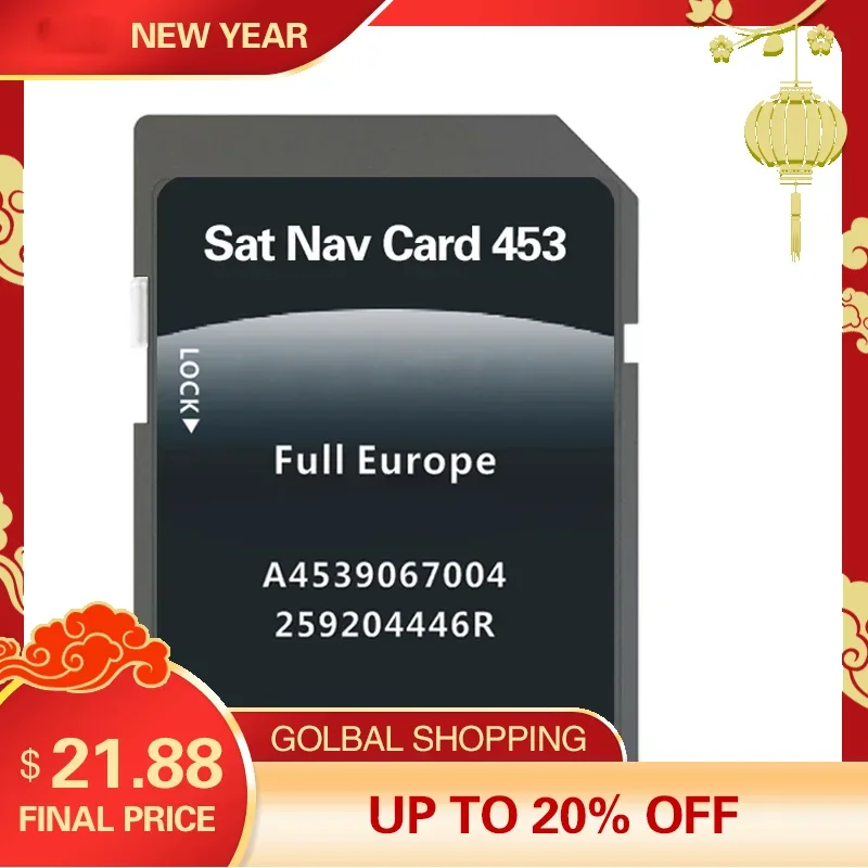 

for Smart 453 mit Cool & Media Navigation Car 2023 GPS SD Card Sat Nav A4539067004 System Update Map Full Europe Free Shipping