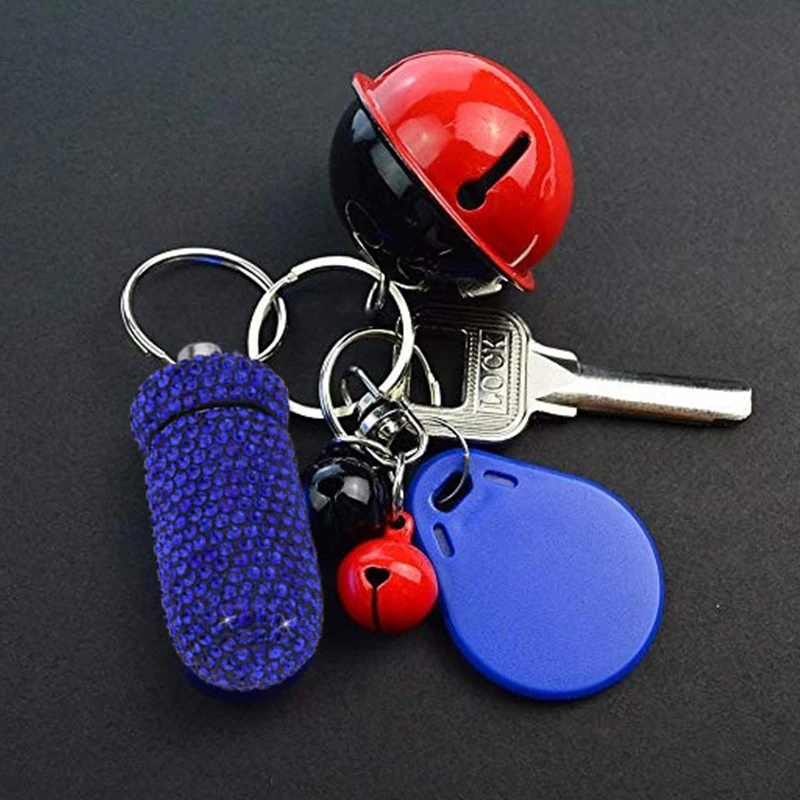 Mini Pill Bottle Keychain Full Rhinestone Aluminum Alloy Pill Storage Cases Portable Medicine Organizer Storage Containers