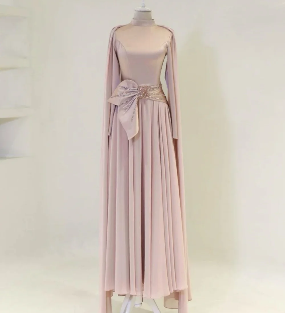 

Customized Intricate Exquisite Pleat Rhinestone Beading Sequined A-line High Collar Long Dresses Evening Dresses Exquisite Sexy