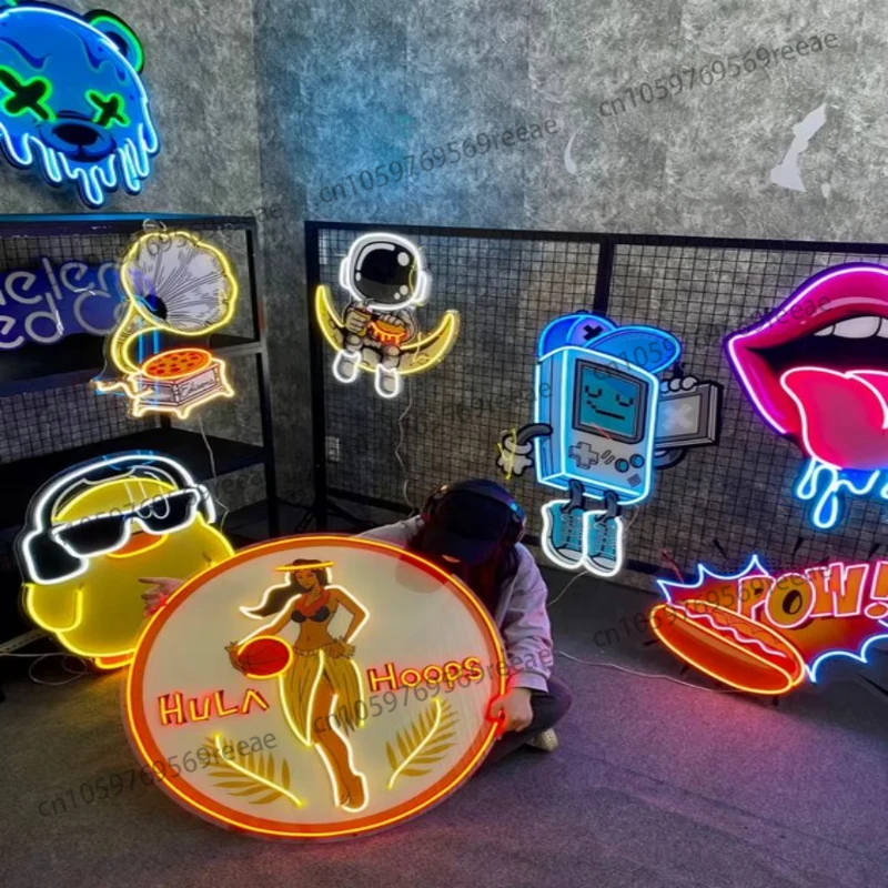 

Custom Store Business logo Led Neon Sign Printed Color Light up Sign Light Signboard Neon Light Sign for Indoor Decoration