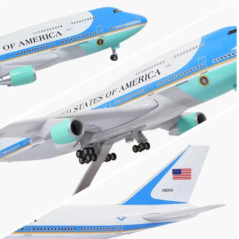 

New 1:150 Scale Airplane Model B747 Air Force One Aircraft With Light Wheel Landing Gear Airlines Collection Gifts Display