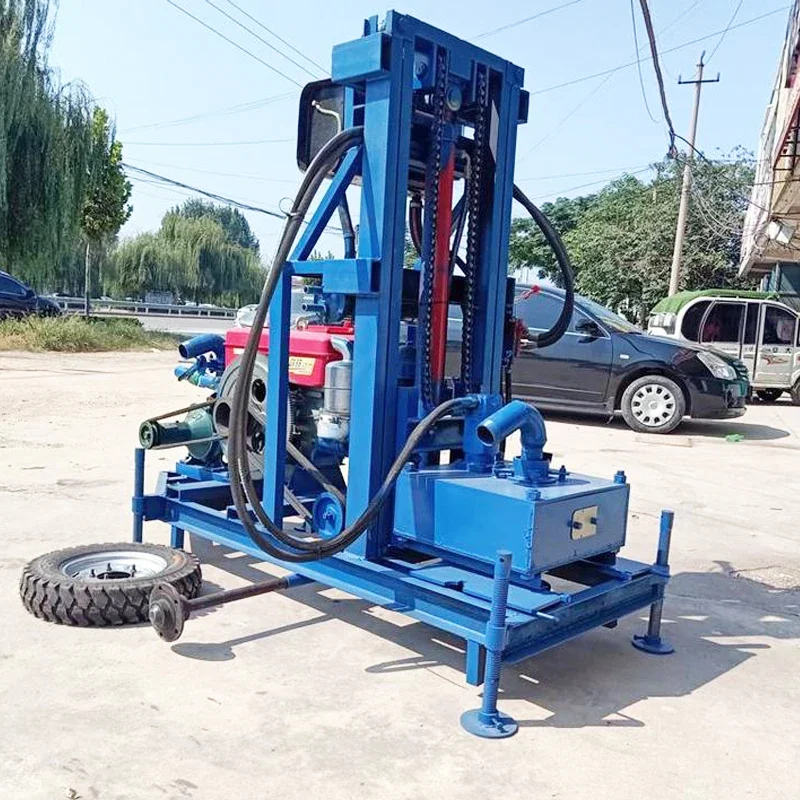 300m Depth Electric Water Wells Portable Rock Drilling Rig Diesel Electric Mini Water Well Drilling Rock Rig Machine