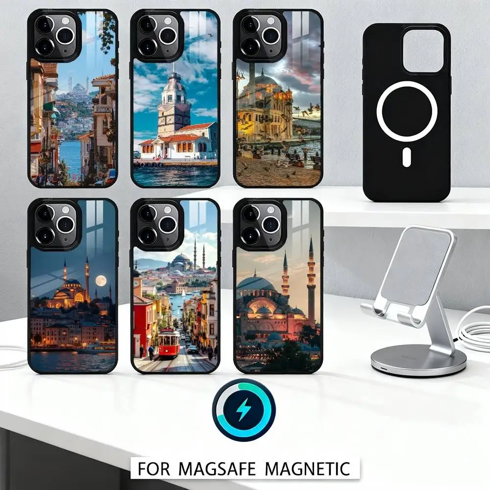 

T-Turkey I-Istanbul S-Scenery Phone Case For iPhone 17,16,15,14,13,12,Pro,Max For Magsafe Magnetic Wireless Charging