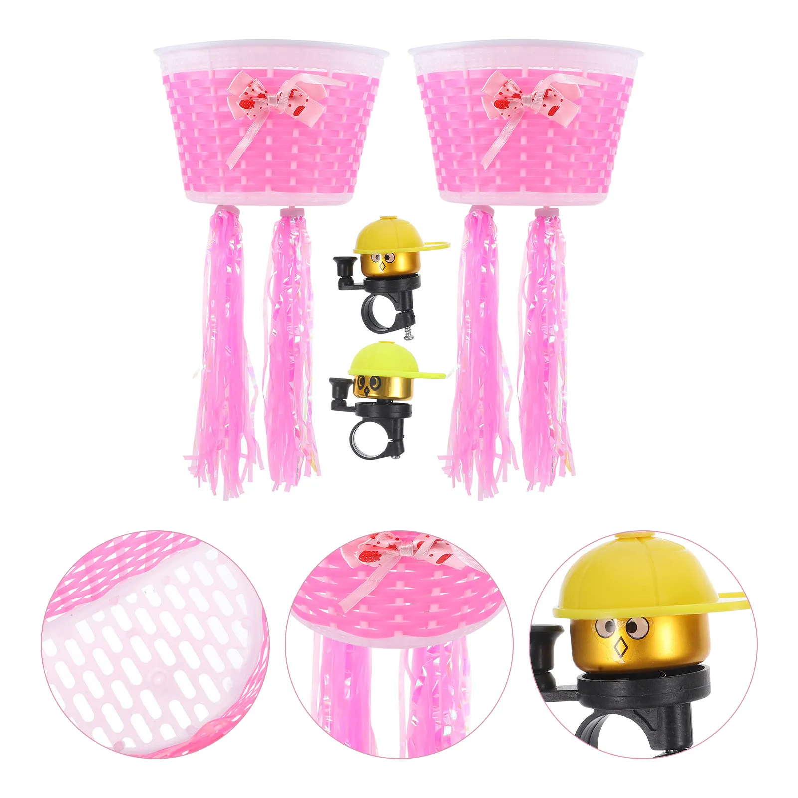 

8pcs Kids Bike H Basket Bell Streamers Accessories Scooter Toddler Ribbon Trim Durable Bright Lovely Fits Most Children