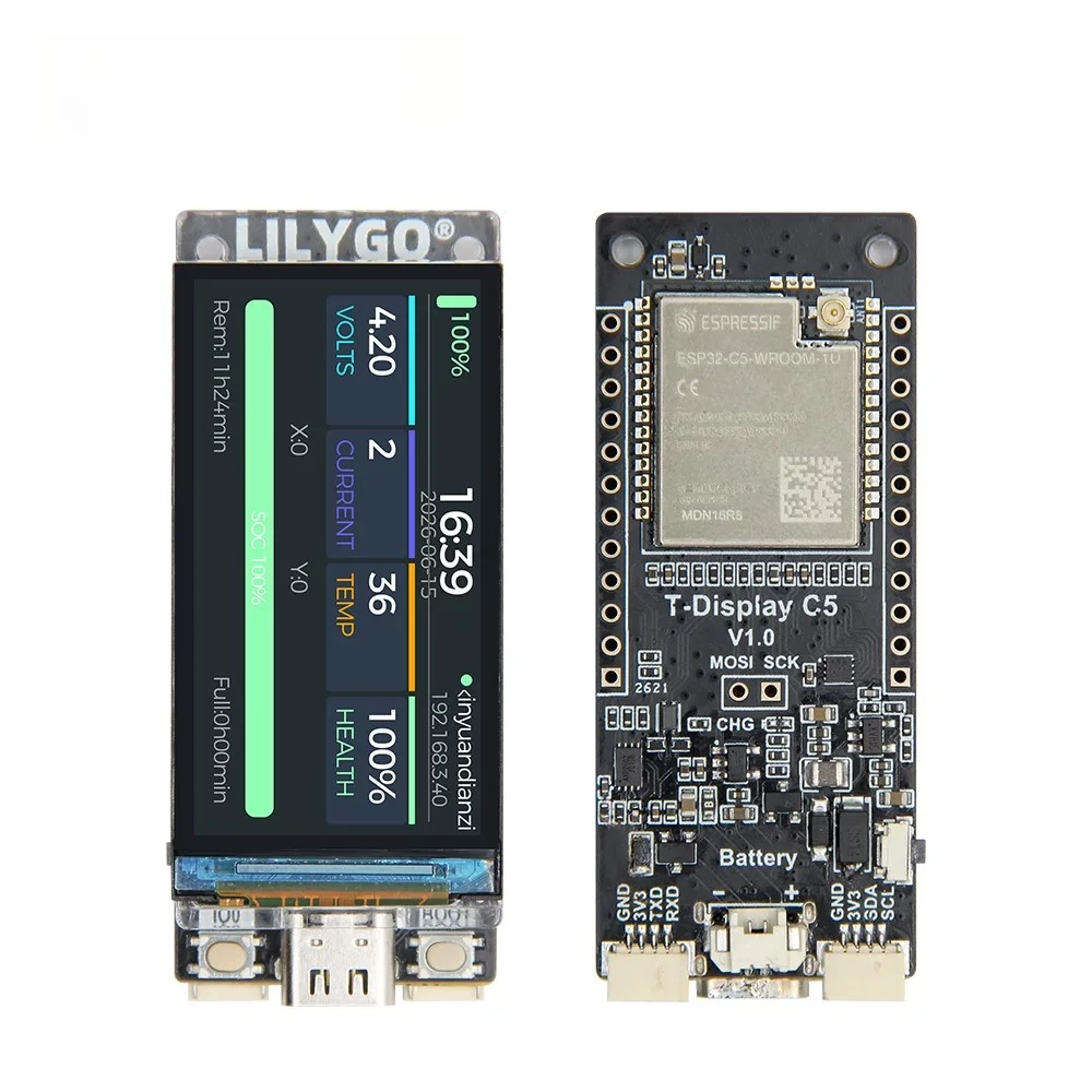 lilygo-t-display-c5-esp32-c5-module-wifi6-ble5-lcd-screen-bmu-development-board