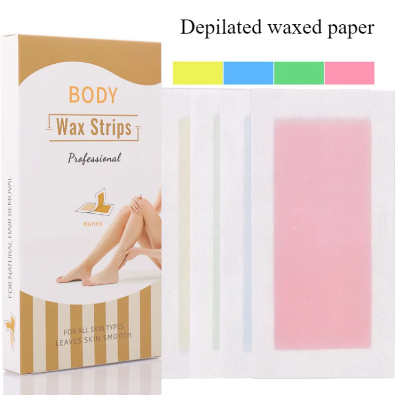 Papel encerado desechable de doble cara para piernas, axila, portátil, producto para quitar el pelo, 10 hojas