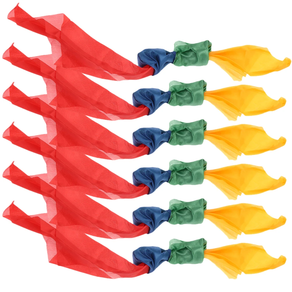 

6 Pcs Colorful Scarf Props Magician Funny Clown Trick Silk Bulk Performance Scarves Miss