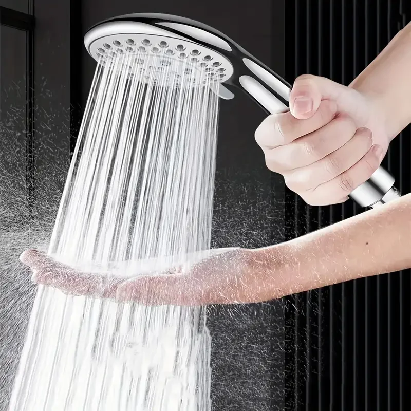 Large Water Outlet Five-speed Adjustable Shower Head Household Universal Heater Handheld Coarse Hole Bathroom Shower Head Set
